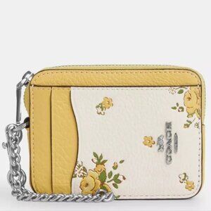 Zip Card Case With Floral Print